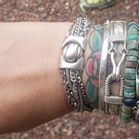 Multi-strand .925 silver bracelet - Picture 4 of 7